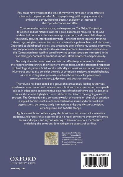 Produktbild: Oxford Companion to Emotion and the Affective Sciences