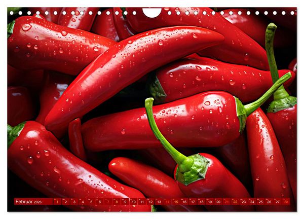 Produktbild: ROT - Gem&uuml;se und Obst - Voller Power (Wandkalender 2026 DIN A4 quer), CALVENDO Monatskalender