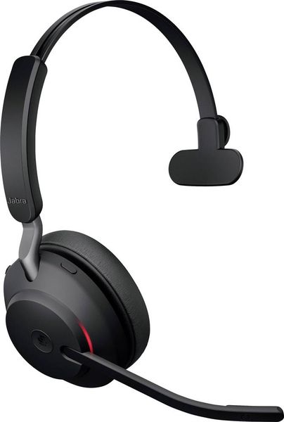 Produktbild: Jabra Evolve2 65 monaural On Ear Headset Bluetooth&reg; Mono Schwarz Lautst&auml;rkeregelung, Batterieladeanzeige, Mikrofon-Stummschaltung Telefon