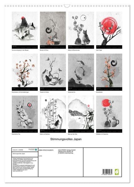 Produktbild: Stimmungsvolles Japan (Wandkalender 2026 DIN A2 hoch), CALVENDO Monatskalender