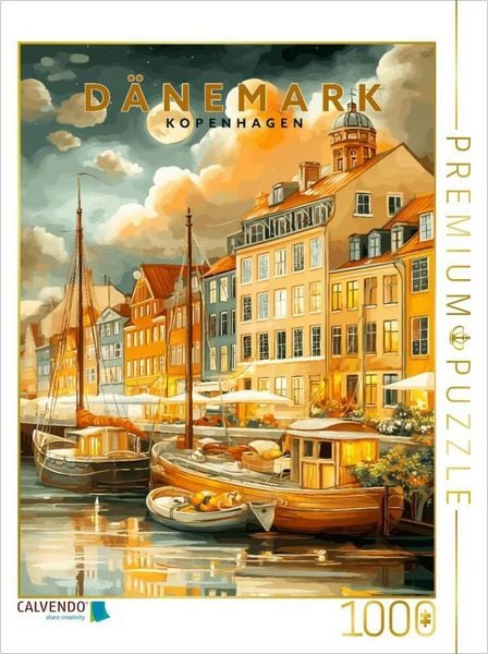 CALVENDO Puzzle Nyhavn in Kopenhagen | 1000 Teile Lege-Größe 64x48cm Foto-Puzzle für glückliche Stunden