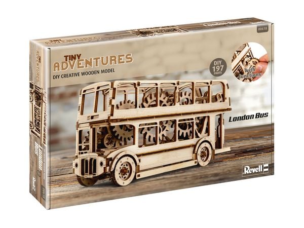 Produktbild: Tiny Adventures - London Bus, Funktionsmodell aus Holz zum Zusammenbauen