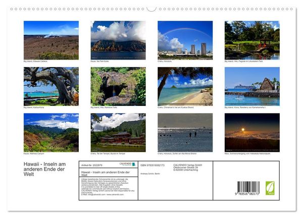Produktbild: Hawaii - Inseln am anderen Ende der Welt (hochwertiger Premium Wandkalender 2026 DIN A2 quer), Kunstdruck in Hochglanz
