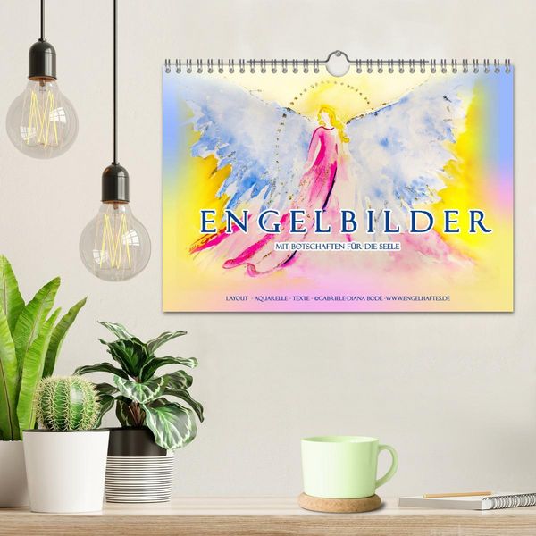Produktbild: Engelbilder mit Botschaften f&uuml;r die Seele (Wandkalender 2026 DIN A4 quer), CALVENDO Monatskalender