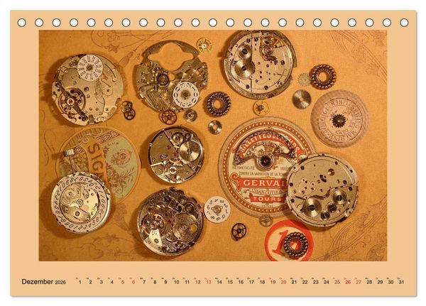 Produktbild: Uhr-Werk-Kunst (Tischkalender 2026 DIN A5 quer), CALVENDO Monatskalender