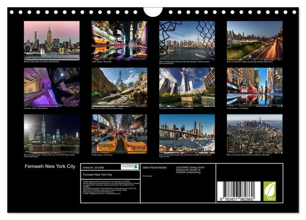 Produktbild: Fernweh New York City (Wandkalender 2026 DIN A4 quer), CALVENDO Monatskalender