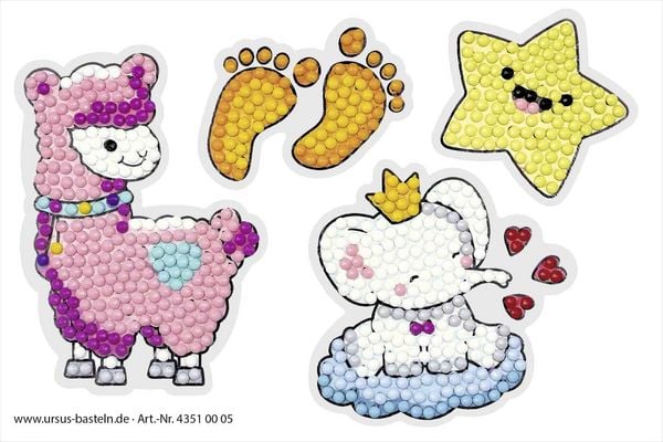 Produktbild: URSUS Kinder-Bastelsets Diamond Painting Creative Set Lovely, 2er Karten