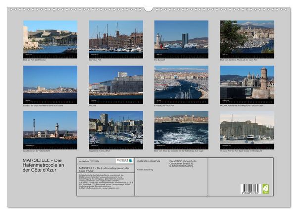 Produktbild: MARSEILLE - Die Hafenmetropole an der C&ocirc;te d'Azur (Wandkalender 2026 DIN A2 quer), CALVENDO Monatskalender
