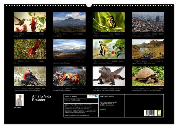 Produktbild: Ama la Vida Ecuador (Wandkalender 2026 DIN A2 quer), CALVENDO Monatskalender