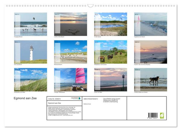 Produktbild: Egmond aan Zee (Wandkalender 2026 DIN A2 quer), CALVENDO Monatskalender