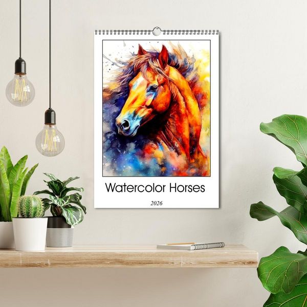 Produktbild: Watercolor Horses (Wall Calendar 2026 DIN A3 portrait), CALVENDO 12 Month Wall Calendar
