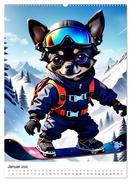Produktbild: Chihuahua Outdoor Abenteuer (Wandkalender 2026 DIN A2 hoch), CALVENDO Monatskalender