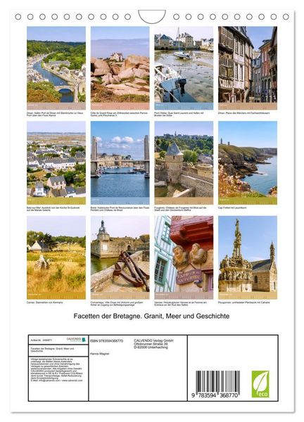 Produktbild: Facetten der Bretagne. Granit, Meer und Geschichte (Wandkalender 2027 DIN A4 hoch), CALVENDO Monatskalender