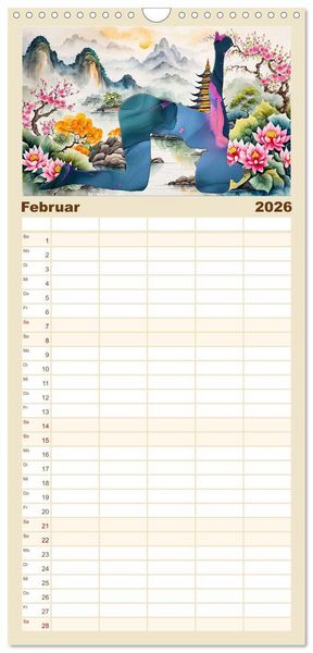 Produktbild: Familienplaner 2026 - YOGA - Harmonie von K&ouml;rper, Geist und Seele mit 5 Spalten (Wandkalender, 21 x 45 cm) CALVENDO