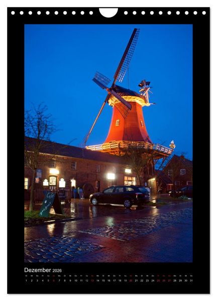 Produktbild: Windm&uuml;hlen in Deutschland (Wandkalender 2026 DIN A4 hoch), CALVENDO Monatskalender