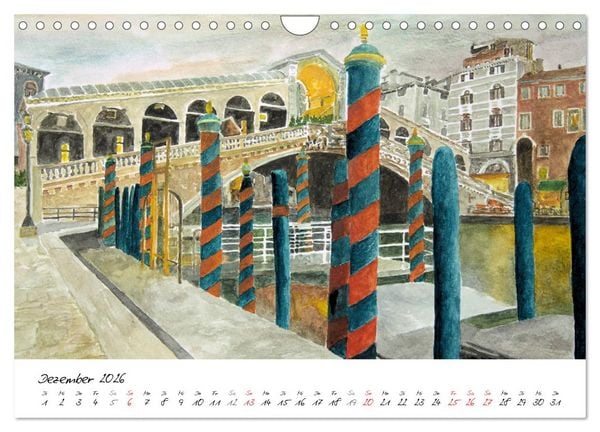 Produktbild: Venedig in stillen Aquarellen (Wandkalender 2026 DIN A4 quer), CALVENDO Monatskalender