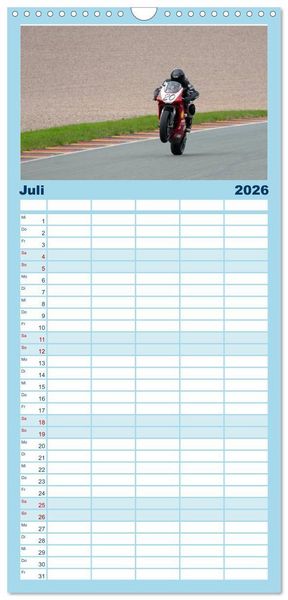 Produktbild: Familienplaner 2026 - Sachsenring Classic mit 5 Spalten (Wandkalender, 21 x 45 cm) CALVENDO
