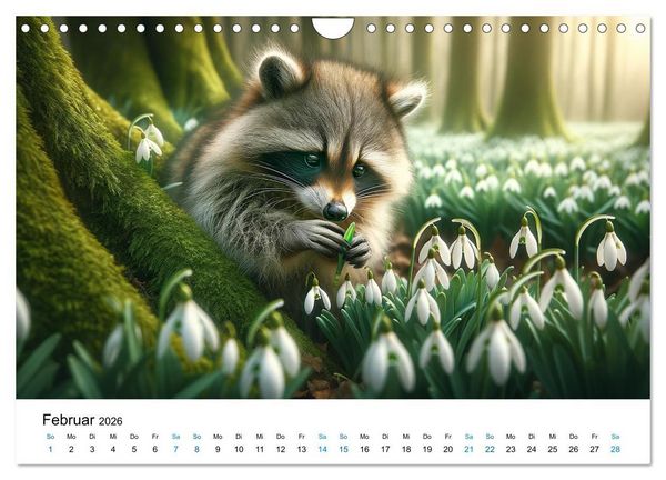 Produktbild: Lustige Waschb&auml;ren (Wandkalender 2026 DIN A4 quer), CALVENDO Monatskalender