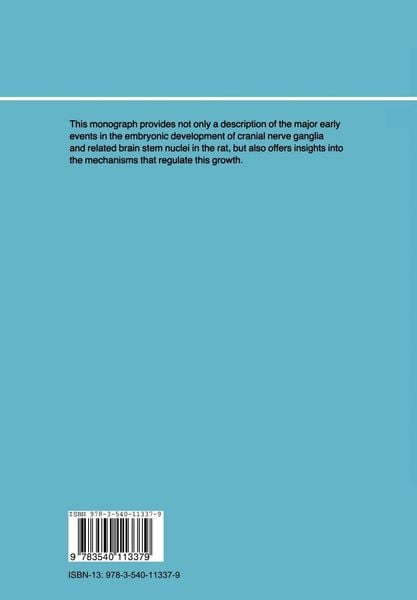 Produktbild: Development of the Cranial Nerve Ganglia and Related Nuclei in the Rat