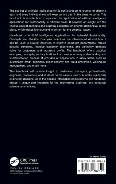 Produktbild: Handbook of Artificial Intelligence Applications for Industrial Sustainability