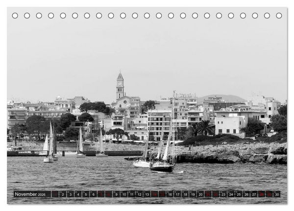 Produktbild: Mallorca monochrom (Tischkalender 2026 DIN A5 quer), CALVENDO Monatskalender