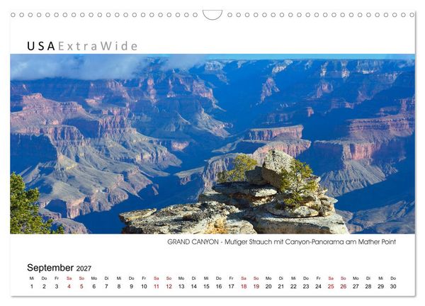 Produktbild: GRAND CANYON Panoramabilder (Wandkalender 2027 DIN A3 quer), CALVENDO Monatskalender