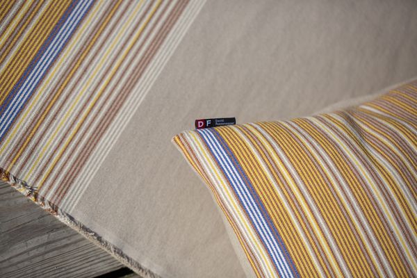 Produktbild: Fussenegger Teppich "Multistreifen" klein mit Saum natur