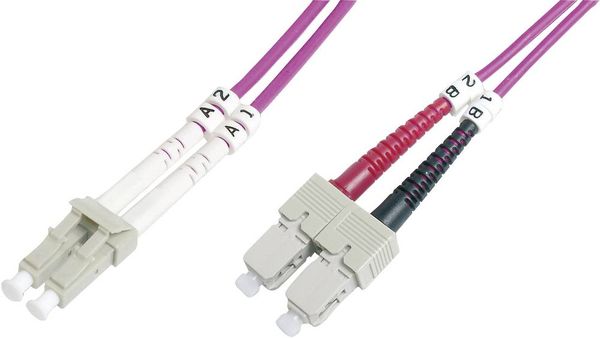 Digitus DK-2532-05-4 Glasfaser LWL Anschlusskabel 5.00 m Violett [1x LC-Stecker - 1x SC-Stecker] 50/125 μ Multimode OM4