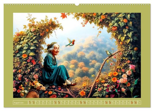 Produktbild: Die geheime Zauberwelt der alten Damen (Wandkalender 2026 DIN A2 quer), CALVENDO Monatskalender