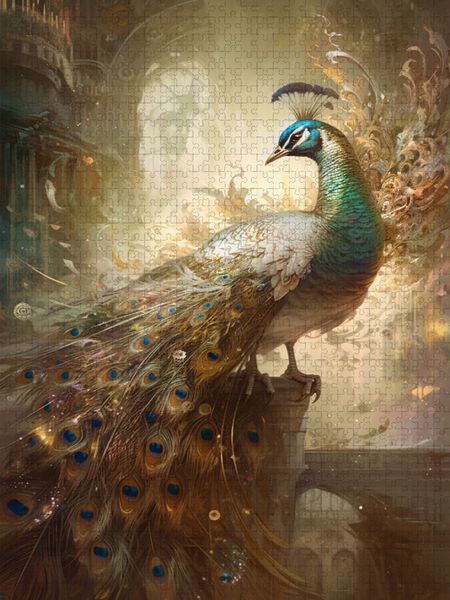 Produktbild: CALVENDO Puzzle Ein Motiv aus dem Kalender Malerische Pfaue | 2000 Teile Lege-Gr&ouml;&szlig;e 90x67cm Foto-Puzzle f&uuml;r gl&uuml;ckliche Stunden