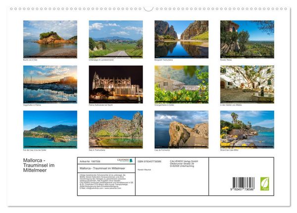 Produktbild: Mallorca - Trauminsel im Mittelmeer (hochwertiger Premium Wandkalender 2026 DIN A2 quer), Kunstdruck in Hochglanz