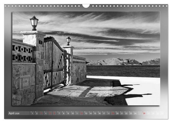 Produktbild: Mallorca Schwarz Wei&szlig; (Wandkalender 2026 DIN A3 quer), CALVENDO Monatskalender