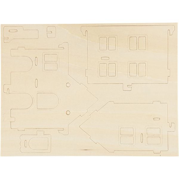 Produktbild: Creativ Company 3D-Figuren zum Zusammensetzen, Haus mit Veranda, Gr&ouml;&szlig;e 22,5x16x17,5, 1 Stk