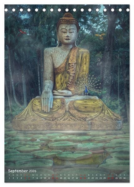 Produktbild: Kraft mit Buddha (Tischkalender 2026 DIN A5 hoch), CALVENDO Monatskalender
