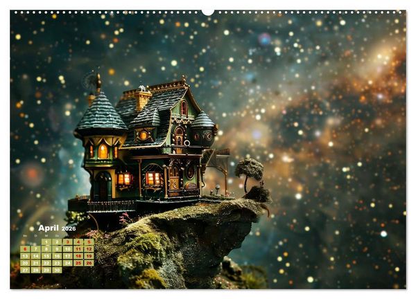 Produktbild: Miniaturwelt Faszinierend winzige H&auml;user im Steampunk-Stil (Wandkalender 2026 DIN A2 quer), CALVENDO Monatskalender