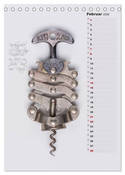 Produktbild: Emotionale Momente: Korkenzieher - geniales Alltagswerkzeug. Planer. (Tischkalender 2026 DIN A5 hoch), CALVENDO Monatskalender