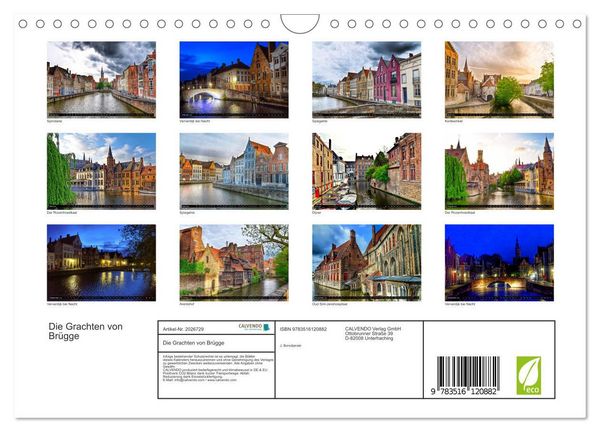 Produktbild: Die Grachten von Br&uuml;gge (Wandkalender 2026 DIN A4 quer), CALVENDO Monatskalender