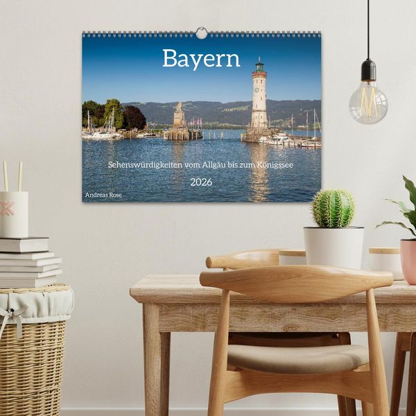 Produktbild: Bayern - Sehensw&uuml;rdigkeiten vom Allg&auml;u bis zum K&ouml;nigssee (Wandkalender 2026 DIN A3 quer), CALVENDO Monatskalender