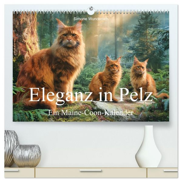 Produktbild: Eleganz in Pelz - ein Maine Coon - Kalender (hochwertiger Premium Wandkalender 2027 DIN A2 quer), Kunstdruck in Hochglanz