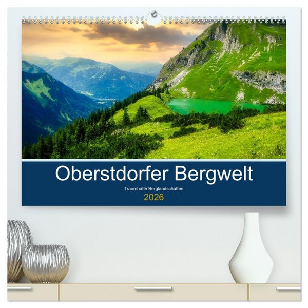 Produktbild: Oberstdorfer Bergwelt (hochwertiger Premium Wandkalender 2026 DIN A2 quer), Kunstdruck in Hochglanz