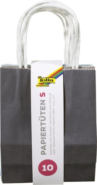 Folia Papiertüten S TREND, aus 110g/m² Kraftpapier, 10 Stück, 12x5,5x15cm, farbig sortiert