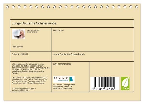 Produktbild: Junge Deutsche Sch&auml;ferhunde (Tischkalender 2026 DIN A5 quer), CALVENDO Monatskalender