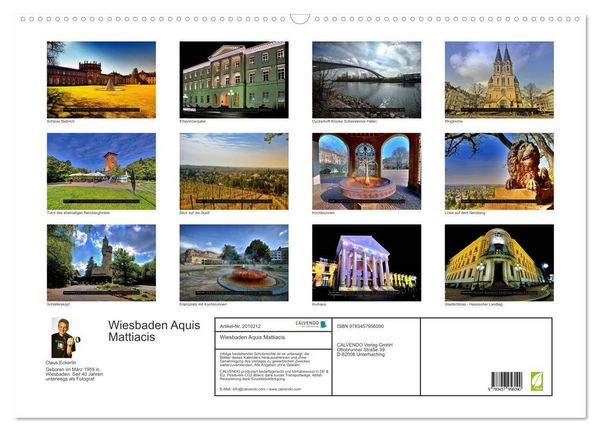 Produktbild: Wiesbaden Aquis Mattiacis (Wandkalender 2026 DIN A2 quer), CALVENDO Monatskalender