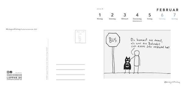 Produktbild: kriegundfreitag: Postkartenkalender 2027