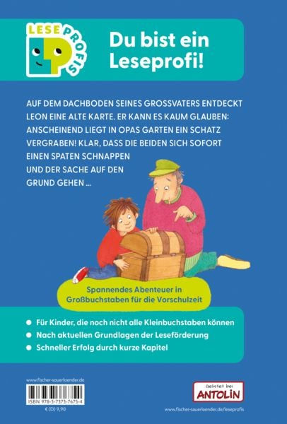 Produktbild: Leseprofis &ndash; GROSSBUCHSTABEN: DIE GEHEIMNISVOLLE SCHATZKARTE, Erstes Lesen