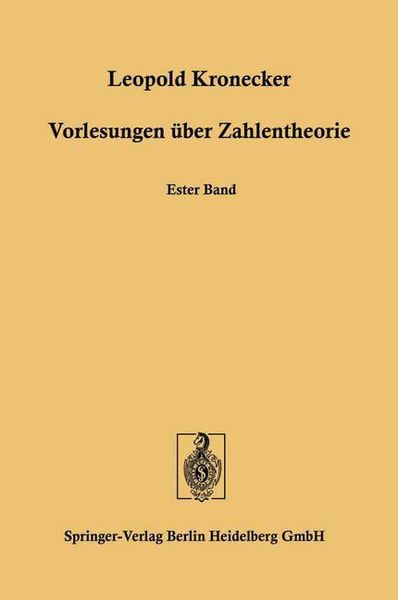 Produktbild: Vorlesungen &uuml;ber Zahlentheorie