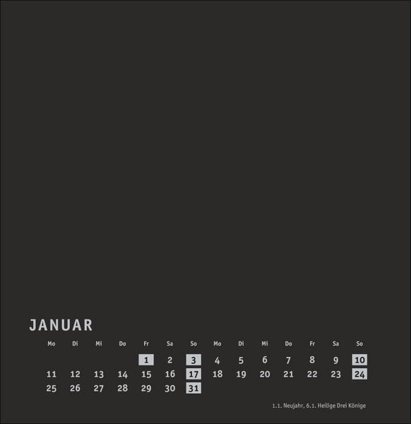 Produktbild: Premium-Bastelkalender schwarz gro&szlig; 2027