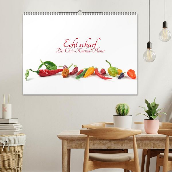 Produktbild: Echt scharf - Der Chili-K&uuml;chen-Planer (Wandkalender 2026 DIN A2 quer), CALVENDO Monatskalender