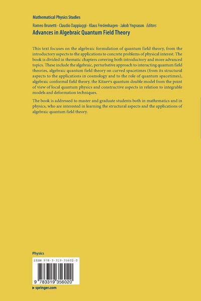 Produktbild: Advances in Algebraic Quantum Field Theory