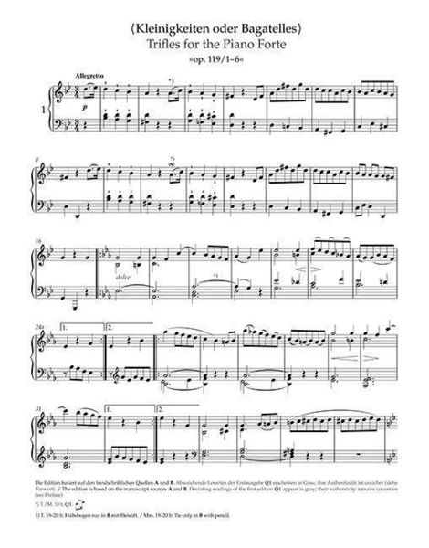 Sämtliche Bagatellen für Klavier (mit Bagatelle WoO 59 "Für Elise")